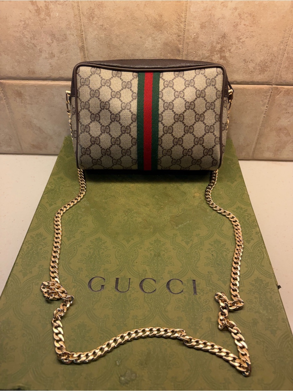 Gucci Beige GG Canvas Crossbody